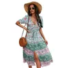Resort stil klänningar boho klänning sommar sundresses vintage pareo strand för tjejer sundress kläder exotiska femme robe kläder maxi 210712