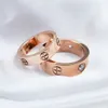 50% de desconto 6mm titânio aço prata amor anel masculino e feminino anel de ouro rosa para amantes casal anel para presente 2pcs282q