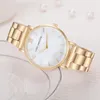 Horloges Vente Chaude Rose Gold Women's Horloges Mode Meisjes Dames Rvs Clock Quartz Polshorloge Montre Femme *