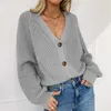 Donne cardigan inverno cachemire maglione manica lunga con scollo a V Cardigans Cardigans Jersey Knit Jumber Pull Femme Coat 210805