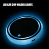 LED Car Coasters Cup Holder Lights 7 Colors Luminescent Pad USB Charging Mat Interior Decoration Drink Coaster260x