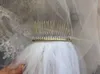 Mantilla Lace Wedding Veil Sparkling Sequins Lace Long Bridal Veil with Comb White Ivory 3 Meters Bride Veil Wedding Accessories X0726