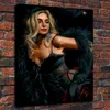 Seksowny pani olejny obraz na płótnie ręcznie malowane Fabian Perez Lori z czarnym kapeluszem Home Art Decor do salonu Ściana, Bar piwny, Pub, Bezramowy