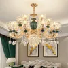 European Chandelier Ceramic Modern Minimalist Led Light Luxury Headlight Dining Room Bedroom Simple Zinc Alloy Living Rooms Lamps