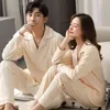 Primavera 100% Coppia di cotone Pigiama per uomo e donna 2 Pz Pijamas Set Set Lounge Camera da letto Camera da letto Home Abbigliamento Pura Pigiama di cotone Pigiama Set coppia 211105