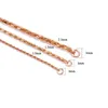 MIQIAO 925 Стерлинговые серебряные веревки Platinum Rose Gold Color Long 40 45 50 55 60 65 70 80 см в ширину 1,0 1,5 2,3 мм Ожерелье Мужчины