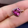 High-Quality Pink Topaz Heart-shaped Ring S925 Silver Charming Fine Fashion Jewelry for Women MeibaPJFS