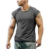 Męskie Koszulki Letnie Krótkie Rękawy Moda Drukowane Topy Casual Outdoor Mens Tees Crew Neck Clothes Fitness Bez Rękawów Kamizelka 21SS 6 Kolory S-4XL