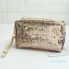 HBP Sequin Makeup Bag Travel Cosemtic Case Vattentät toalettartiklar Förvaringspåse För Kvinnor Zipper Wash Bag Portable Make Up Arrangör