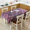 Boheemse stijl print decoratieve linnen tafelkleed dikke rechthoekige bruiloft dineren cover kleurrijke geometrische theedoek 210626