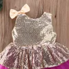 Citgetett criança criança crianças bebê menina roupas concurso princesa vestido laço tutu lantejoulas vestidos de moda q0716