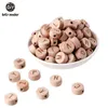 Let'S Make 200Pc Wholesale Wooden Teether Letter Wood Beads Beech Accessories For Paficier Chain Toys Baby 211106