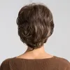 Syntetyczne peruki Alan Eaton Krótkie Pixie Cut Faliste Włosy Z Side Bangs Natural Mieszane Ciemnobrązowe Blondynka Złoty Dla Czarnych Kobiet