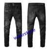 Jean Mens Designers Jeansが苦しんだRipped Biker Slim Fit Motorcycle Bikers Denim for Men s Fashion Mans Black Hip-Hop Pour267r