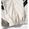 Höst Vinter Mäns Jackor Coat Raglan Sleeve Vindskydd Krage Patchwork Stripe Streetwear Windbreaker Man Kläder 210909
