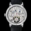 Orologio di design Tourbillon Orologio da uomo Moon Seakoss Phase GMT Orologi meccanici luminosi da uomo ST8001 Movimento a gabbiano Orologio in pelle Reloj Hombre Orologio da polso QJKH