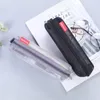 Torby ołówkowe proste przezroczyste siatkowe skrzynki na piśmie pudełkowe Pen Piftowa torba do przechowywania do egzaminu biurowego