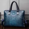 Briefcases 2021 Luxury Cow Genuine Leather Business Men's Briefcase Male Shoulder Bag Alligator Messenger Tote Computer Handbag