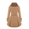 Dames Winter Slim Long Wool Sherpa Coat Double Breasted Padded Korean Cashmere Coat Engeland Stijl Trench 211222