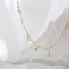 Exquisite Glas Crystal Design Ketting voor vrouwen Charm Metal Chain Choker Gold Jewelry