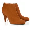 Dames Luxe Designer Laarzen Womens Hoge Hakken Booties Zwarte Kastanje Lederen Suede Winter Enkle Knieboot Damesschoenen