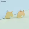 Animal Crossing Animation Game süße kleine Ohrringe Gold Silber Farbe Blätter Studie für Frau ästhetischer Schmuck