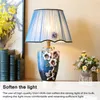 Lampa täcker nyanser E27 Tyg Lampskärm Pläterad design Non-opaka sängbord med järn inre konsol för