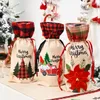 2022 Nyårsgåva Santa Claus vinflaska Dammkåpa Xmas Noel Juldekorationer för Home Navidad 2021 Dinner Table Decor