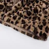 Fur Coat Kobiety Zima Plus Rozmiar Leopard Faux Fluffy Hair Kurtka Cardigan Ciepłe Long Cape 211019