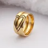 Wedding Rings Dubai Gold Couple For Women Men Stainless Steel Heart Engagement Fashion Accessories Lovers