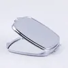 Diy Make Up Mirror Fer 2 Visage Sublimation Blanc Plaqué Feuille D'aluminium Fille Cadeau Cosmétique Compact Miroirs Portable Décoration WLL1017