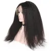 24 Inches Remy Hair Wig 180% Density Middle Part Peruvian Kinky Straight Lace Front Human Hair Wigs 13x4 Lace Frontal Wigs Highlights seamless