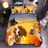 Niebieskie pęcherzyki Galaxy Koty Drukowane Duvet Cover z poduszkami 3D Animal Cat Druk Druk Drukowanie Kołdra Set Królowa King Size Size Sets Sets