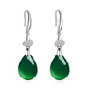 green agate drop earrings