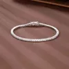 Reale 925 Classico 1521 CM Braccialetti Tennis Gioielli 2mm 3mm 4mm 5A Zironia Eternal Wedding Bracciale in argento sterling di lusso2668561