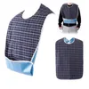 Waterproof Bib Large Mealtime Cloth Protector Detachable Disability Aid Clothes Cook Tool Plaid Apron Scarves