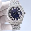 Full Diamond Mens Watch Automatic Mechanical Watches 41mm Diamonds Bezel Fashion Wristwatches Montre de Luxe Men Classic Wristwatch