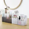 Plast makeup arrangör badrum kosmetisk arrangör kontors skrivbord smink smycken lagringslåda sundries container