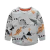 1-6 anni di età bambini 100% cotone abbigliamento Dino manica lunga girocollo top bambini neonati maschi carino t-shirt felpa a buon mercato all'ingrosso