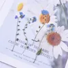 100pcs, fleurs naturelles pressées de myosotis avec tige, véritable fleur séchée pour faire-part de mariage bricolage artisanat marque-page cartes-cadeaux 210317