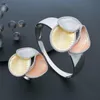 Örhängen Halsband Modemangel Speciellt Form Cubic Zirconia 3 Tone Koppar Armband Bangle Ring Set Klänning Mode Smycken Satser för Kvinnor