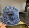 Dam triangel Sommar hattar och herr Kepsar Patchwork Tvättad cowboy Bucket Hat Hip Hop Solid Bred Brätte Bomullsfiskare Strand Fiskekeps