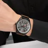 Curren мужская мода механические часы мужские водонепроницаемые кожаные полосы наручные часы мужские автоматические часы самораспины Montre Homme 210517