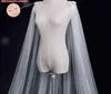 Bridal sjal wrap med pärla diamant äktenskap lyxigt 3 m bröllop udde kappa spets blommor kvinnlig sjalgarn