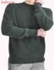 LAFARVIE OFF Продажа Стандартные твердые пуловеры полные рукава O-образным вырезом 100% норки кашемировые свитеры осень зима людей повседневная вязать джемпер 210909