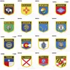 U.S.A Shield Forma Bandeira Patches North Dakota Hawaii Mississippi Pensilvânia Nova Iorque Connecticut Maine Maine Nova Jersey Delaware