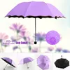 Ombrelli portatili da donna Enti-flower a 3-pieghevoli in cambi d'acqua cambia colore anti-uv sole / ombrello da pioggia TI99 210817