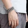 Fongten Gros Crâne Large Bracelets En Acier Inoxydable Hommes Métal Biker Viking Charme Grand Argent Bracelet Bracelet Bijoux 211124