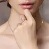 Pansysen 100% sólido 925 anéis de prata para mulheres 10x12mm rosa spinel diamante jóias finas nupcial casamento noivado anel244s