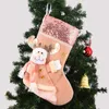 Christmas tree decorations pink sequin socks ornaments festival gift bag 3 styles